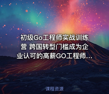 初级Go工程师实战训练营 跨国转型门槛成为企业认可的高薪GO工程师|极客