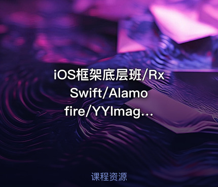 iOS框架底层班/RxSwift/Alamofire/YYImage/SDWebImage框架 逻辑 价值4880