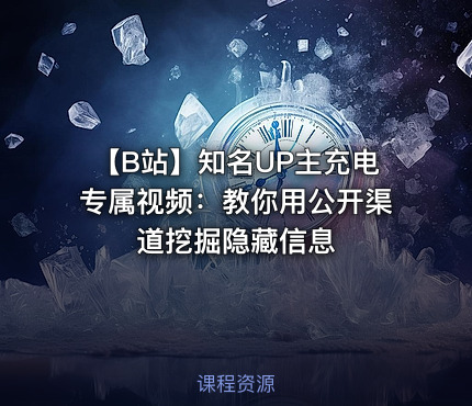 📺 【B站】知名UP主充电专属视频：教你用公开渠道挖掘隐藏信息