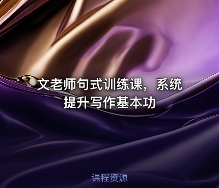 文老师句式训练课，系统提升写作基本功