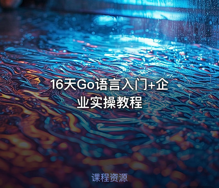16天Go语言入门+企业实操教程
