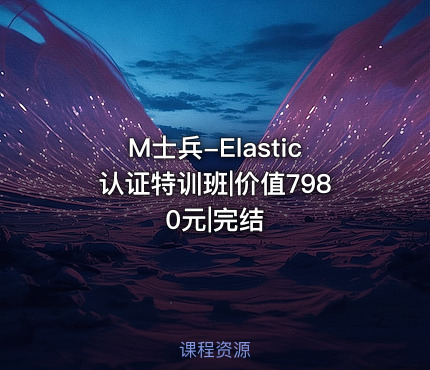 M士兵-Elastic认证特训班||完结