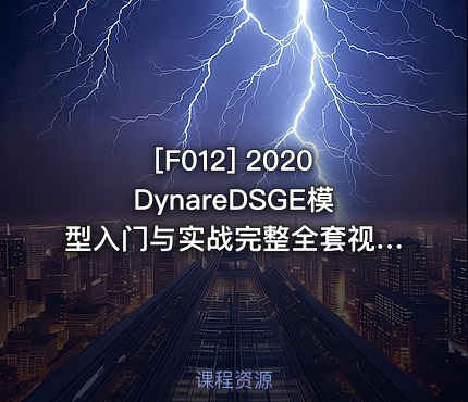 [F012] 2020DynareDSGE模型入门与实战完整全套视频教程宏观经济模型