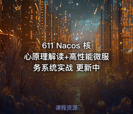 611 Nacos 核心原理解读+高性能微服务系统实战 更新中