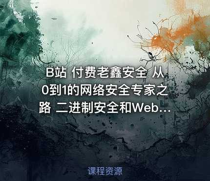 B站 付费老鑫安全 从0到1的网络安全专家之路 二进制安全和Web安全