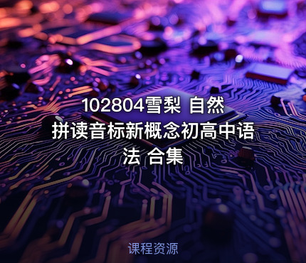 102804雪梨 自然拼读音标新概念初高中语法 合集