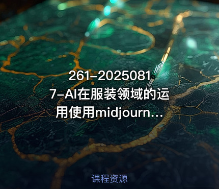 261-20250817-AI在服装领域的运用使用midjourney做服装辅助企业降低成本更多资源