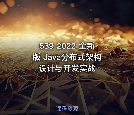 539 2022 全新版 Java分布式架构设计与开发实战