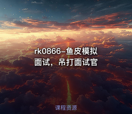 rk0866-鱼皮模拟面试，吊打面试官