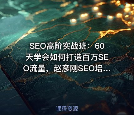 SEO高阶实战班：60天学会如何打造百万SEO流量，赵彦刚SEO培训课程(17G) 价值3298元
