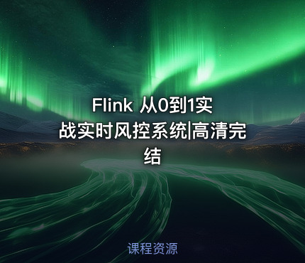Flink 从0到1实战实时风控系统|高清完结