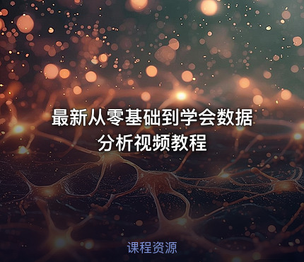最新从零基础到学会数据分析视频教程