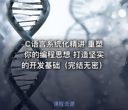 C语言系统化精讲 重塑你的编程思想 打造坚实的开发基础（完结无密）