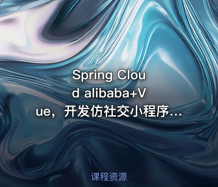 Spring Cloud alibaba+Vue，开发仿社交小程序|完结高清