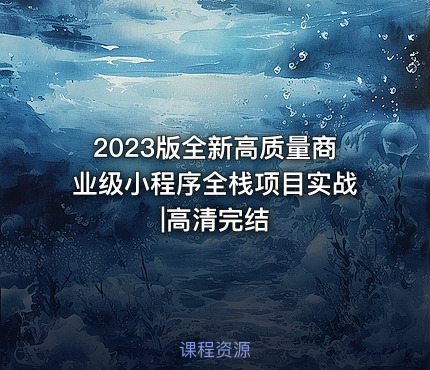 2023版全新高质量商业级小程序全栈项目实战|高清完结