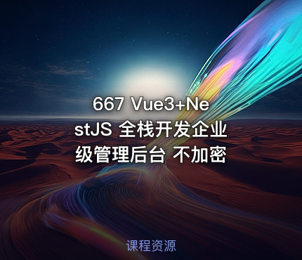 667 Vue3+NestJS 全栈开发企业级管理后台 不加密