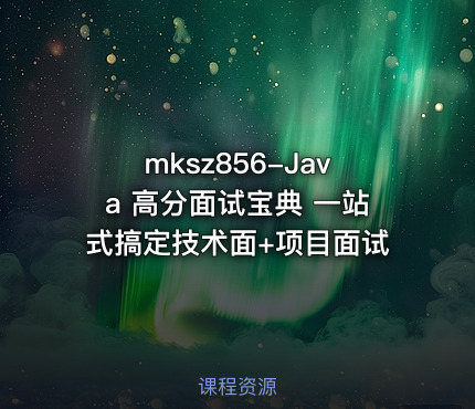 Java 高分面试宝典 一站式搞定技术面+项目面试