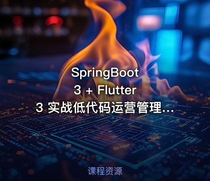 SpringBoot 3 + Flutter3 实战低代码运营管理|高清完结