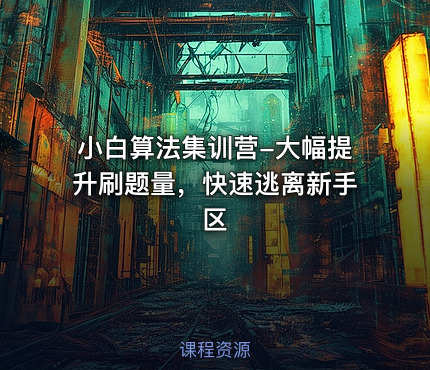小白算法集训营-大幅提升刷题量，快速逃离新手区