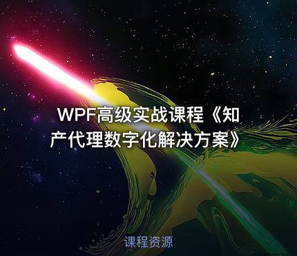 WPF高级实战课程《知产代理数字化解决方案》