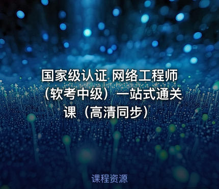 国家级认证 网络工程师（软考中级）一站式通关课（高清同步）