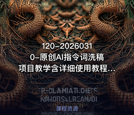 120-20260310-原创AI指令词洗稿项目教学含详细使用教程不用担心不会用更多资源