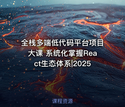 全栈多端低代码平台项目大课 系统化掌握React生态体系|2025