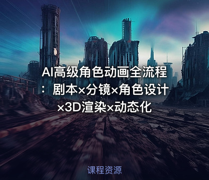 AI高级角色动画全流程：剧本×分镜×角色设计×3D渲染×动态化
