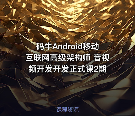 码牛Android移动互联网高级架构师 音视频开发开发正式课2期