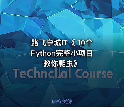 路飞学城IT《 10个Python完整小项目教你爬虫》