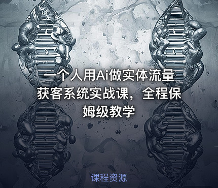 一个人用Ai做实体流量获客系统实战课，全程保姆级教学