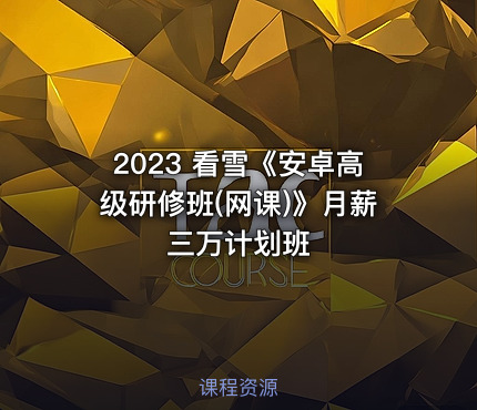 2023 看雪《安卓高级研修班(网课)》月薪三万计划班