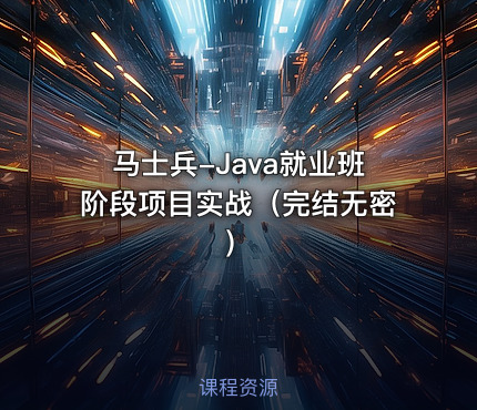 马士兵-Java就业班阶段项目实战（完结无密）