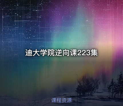 迪大学院逆向课223集