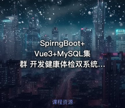 SpirngBoot+Vue3+MySQL集群 开发健康体检双系统|完结无秘