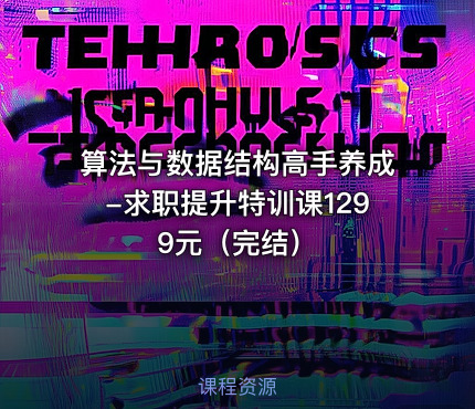 算法与数据结构高手养成-求职提升特训课1299元（完结）