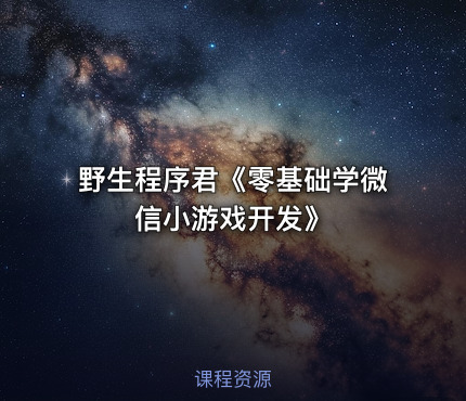 野生程序君《零基础学微信小游戏开发》