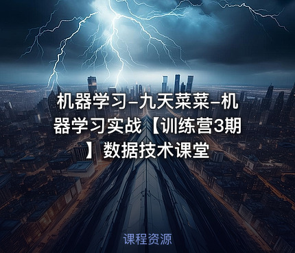 机器学习-九天菜菜-机器学习实战【训练营3期】数据技术课堂