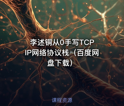 李述铜从0手写TCP IP网络协议栈（百度网盘下载）