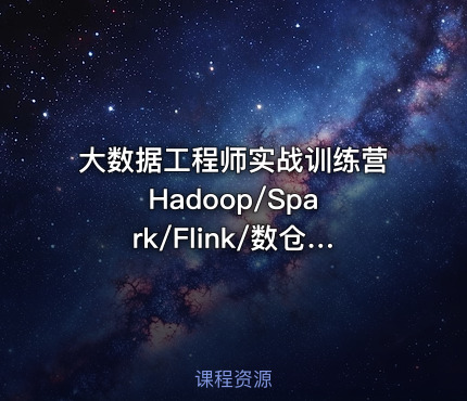 大数据工程师实战训练营 Hadoop/Spark/Flink/数仓等