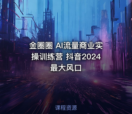金圈圈 AI流量商业实操训练营 抖音2024最大风口