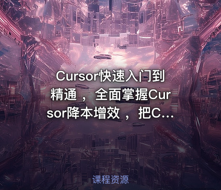 Cursor快速入门到精通 ，全面掌握Cursor降本增效 ，把Cursor变成日常开发里的实用帮手