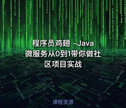 程序员鸡翅 -Java微服务从0到1带你做社区项目实战