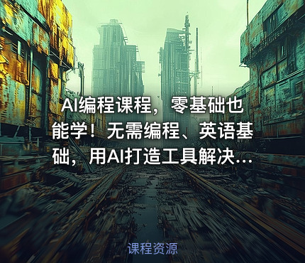 AI编程课程，零基础也能学！无需编程、英语基础，用AI打造工具解决难题，全程实操教学（更新至6月）