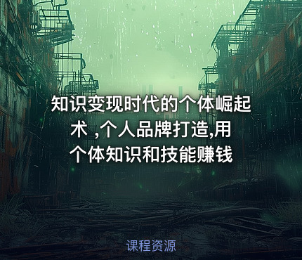 知识变现时代的个体崛起术 ,个人品牌打造,用个体知识和技能赚钱