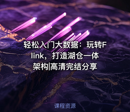 轻松入门大数据：玩转Flink，打造湖仓一体架构|高清完结分享