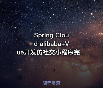 Spring Cloud alibaba+Vue开发仿社交小程序完整版|