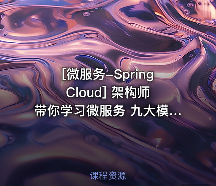 架构师带你学习微服务 九大模块彻底学透微服务架构 微服务高级架构师视频教程