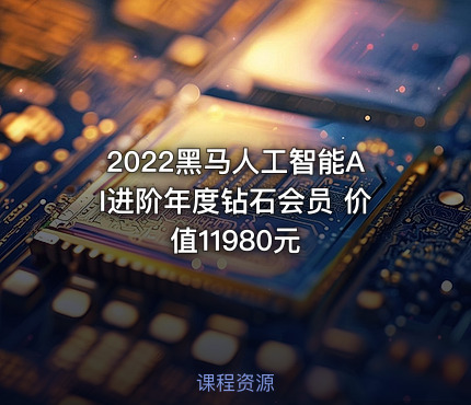 2022黑马人工智能AI进阶年度钻石会员 价值11980元
