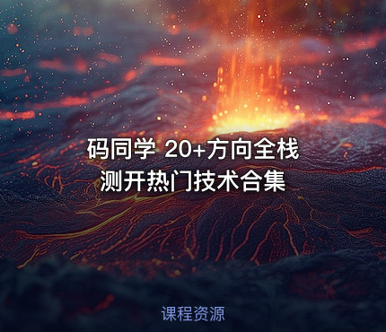 码同学 20+方向全栈测开热门技术合集